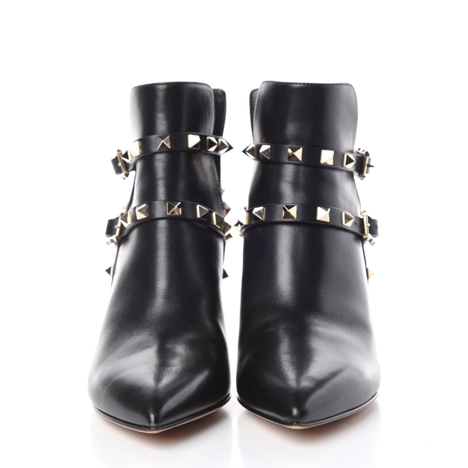 Valentino Garavani Calfskin Rockstud Double Buckle 65mm Ankle Boots 36 Black 2 of 16