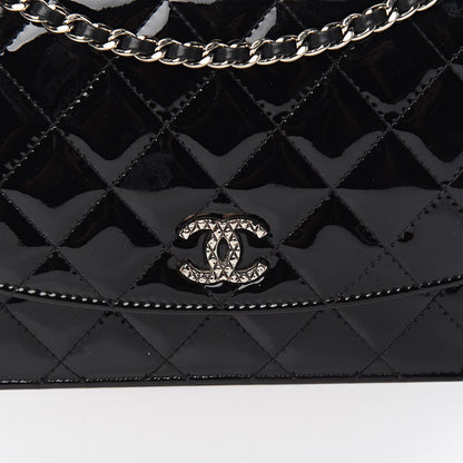 Chanel Patent Quilted Brilliant Wallet On Chain WOC Black 13 of 13