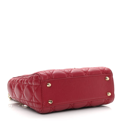 Christian Dior Lambskin Cannage Mini Lady Dior Burgundy 4 of 10