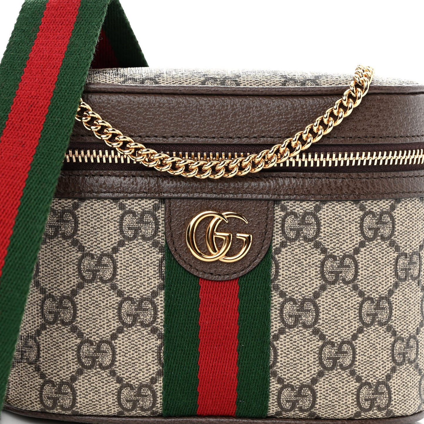 GG Supreme Monogram Web Ophidia Belt Bag 110 44 Dark Brown