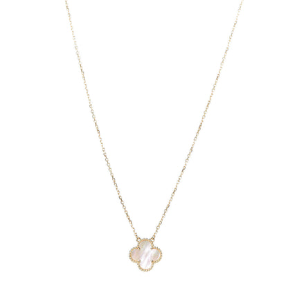 Van Cleef & Arpels 18K Yellow Gold Mother of Pearl Vintage Alhambra Pendant Necklace 1 of 6