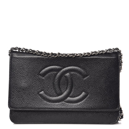 Chanel Caviar Timeless CC Wallet On Chain WOC Black 1 of 17