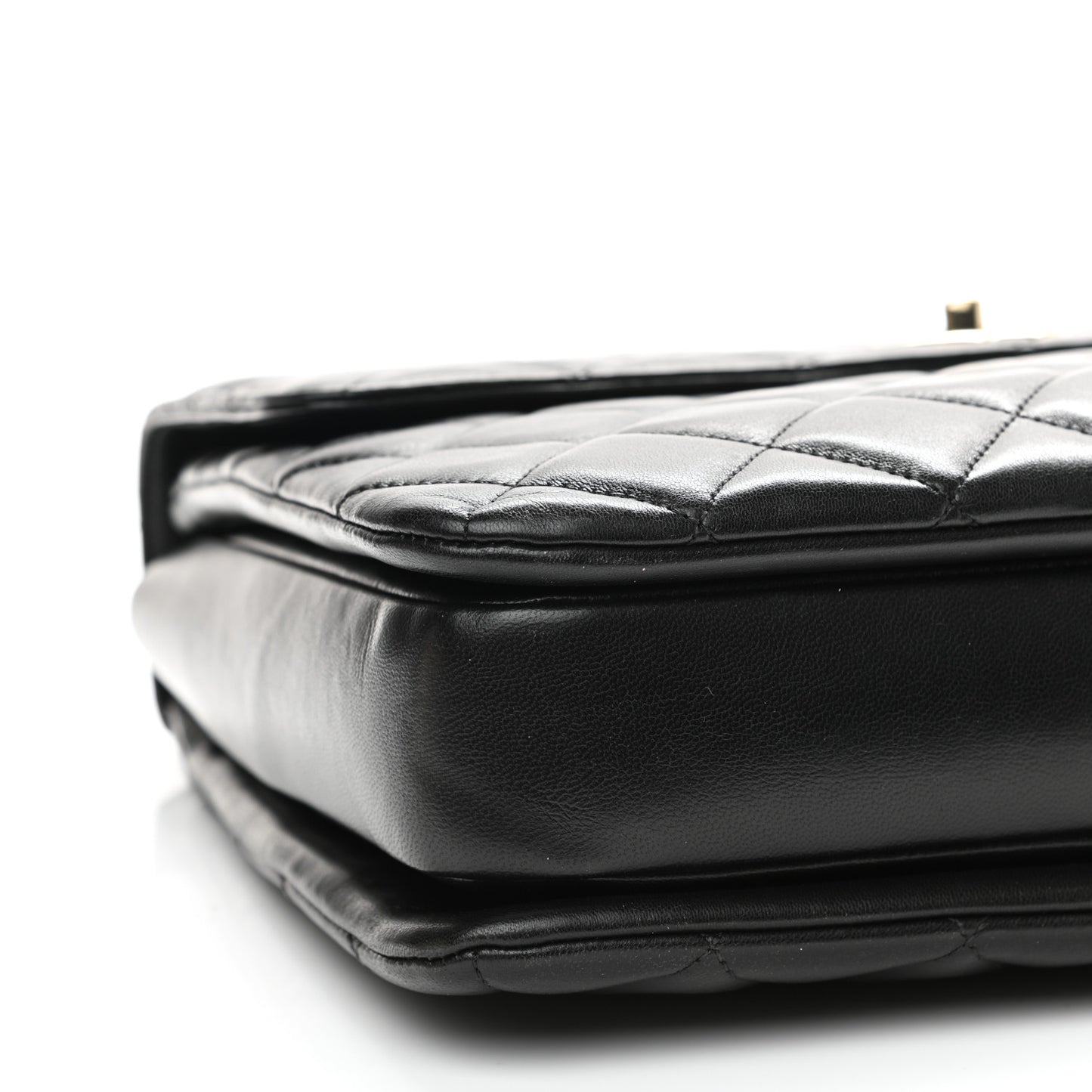 Lambskin Quilted Large Trendy CC Dual Handle Flap Bag Black