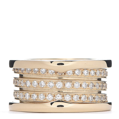 Bulgari 18K Yellow Gold Diamond B.Zero1 Four-Band Pave Ring 50 5.25 1 of 5