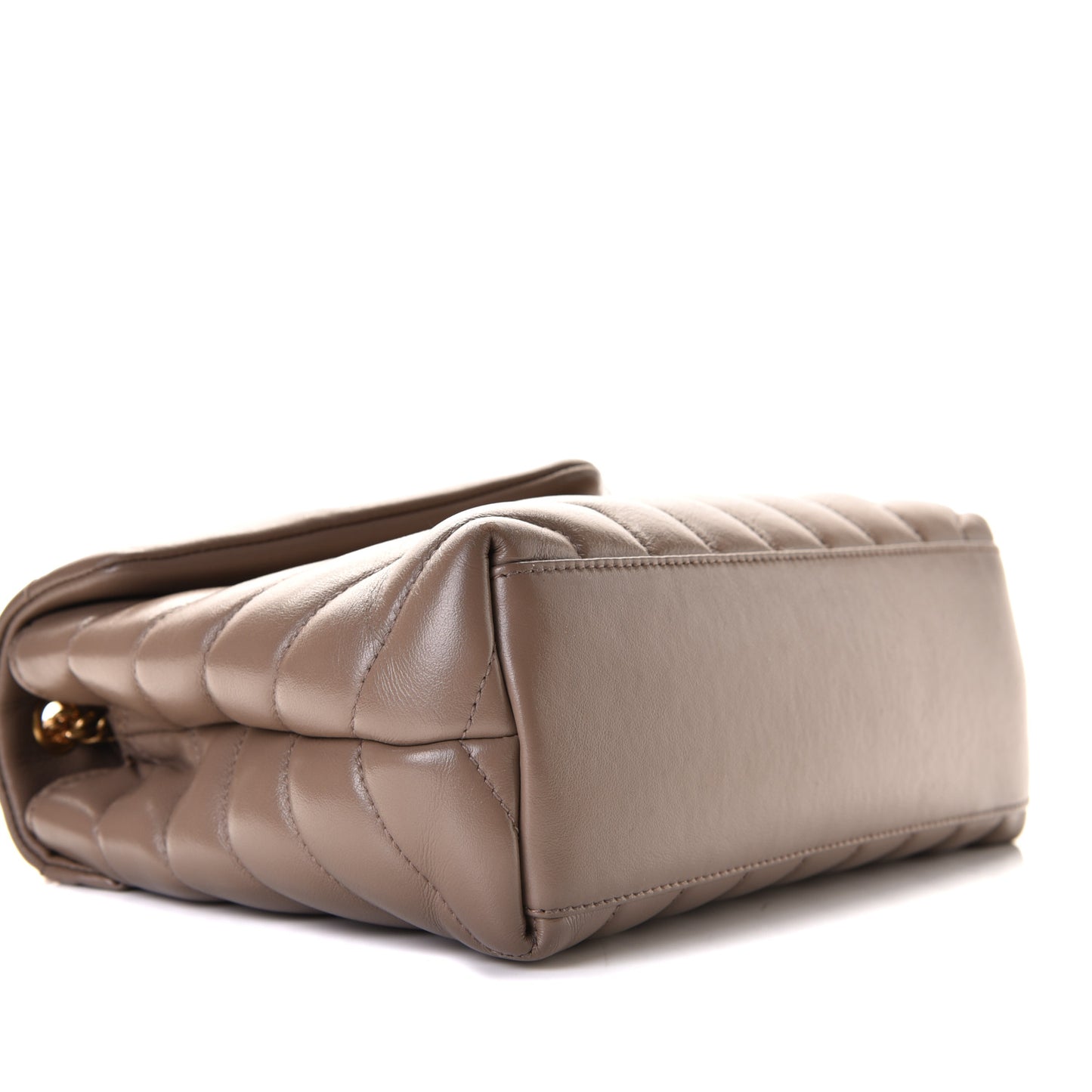 Calfskin Y Quilted Monogram Small Loulou Chain Satchel Taupe