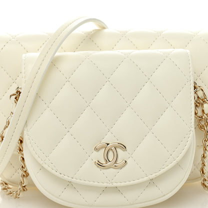 Chanel Lambskin Quilted Side Packs White 9 of 12