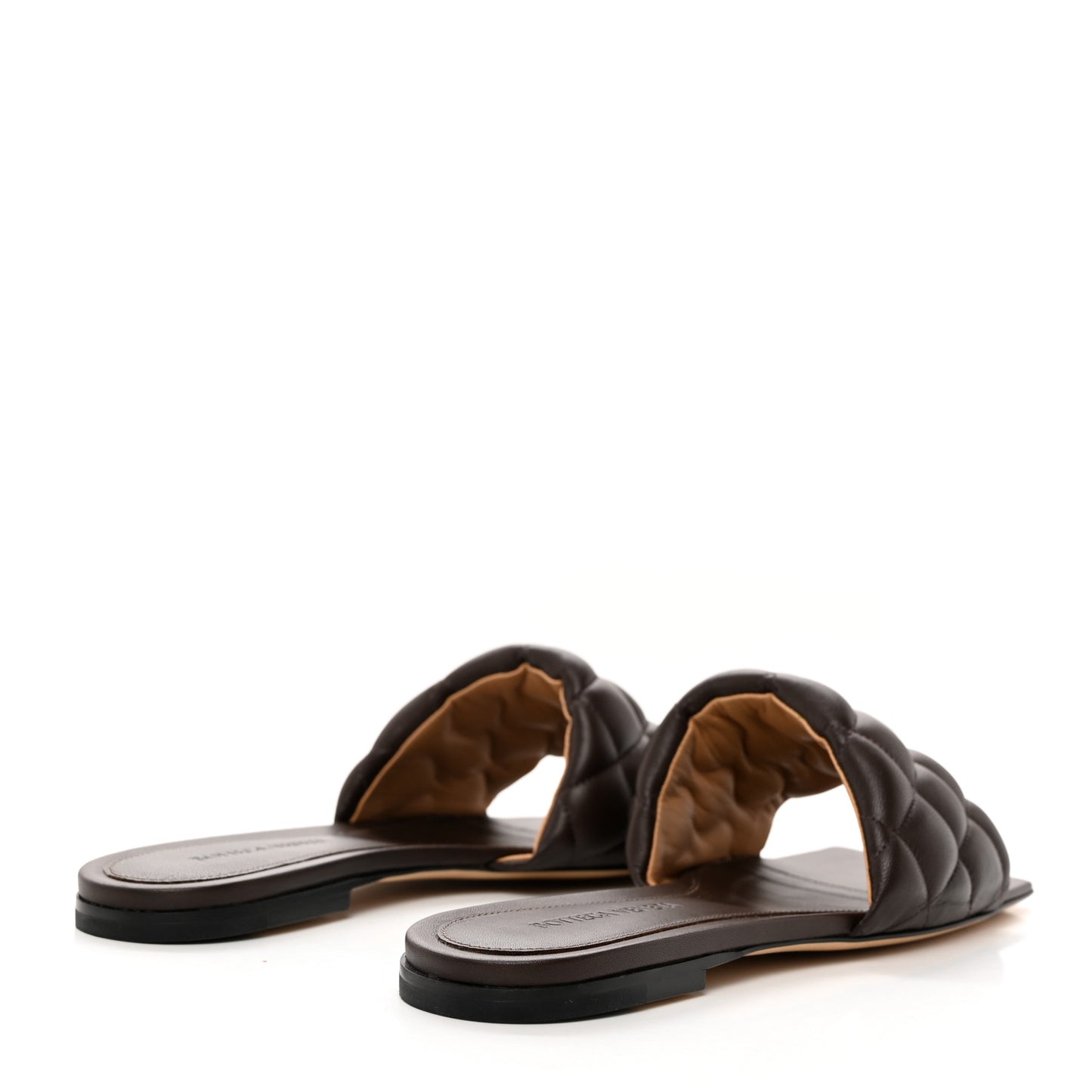 Nappa Matelasse Padded Flat Sandals 38 Chocolate