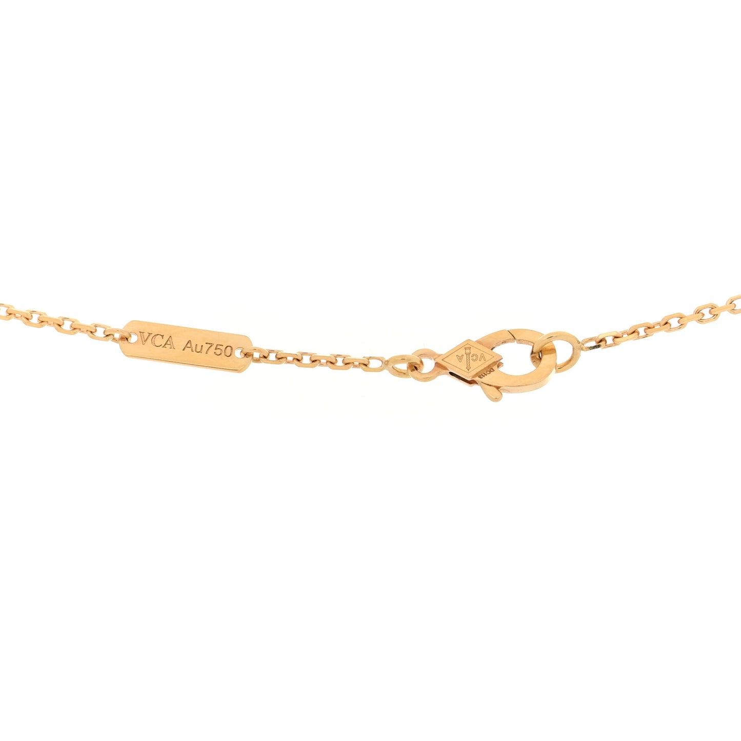 18K Yellow Gold Mother of Pearl Vintage Alhambra Pendant Necklace