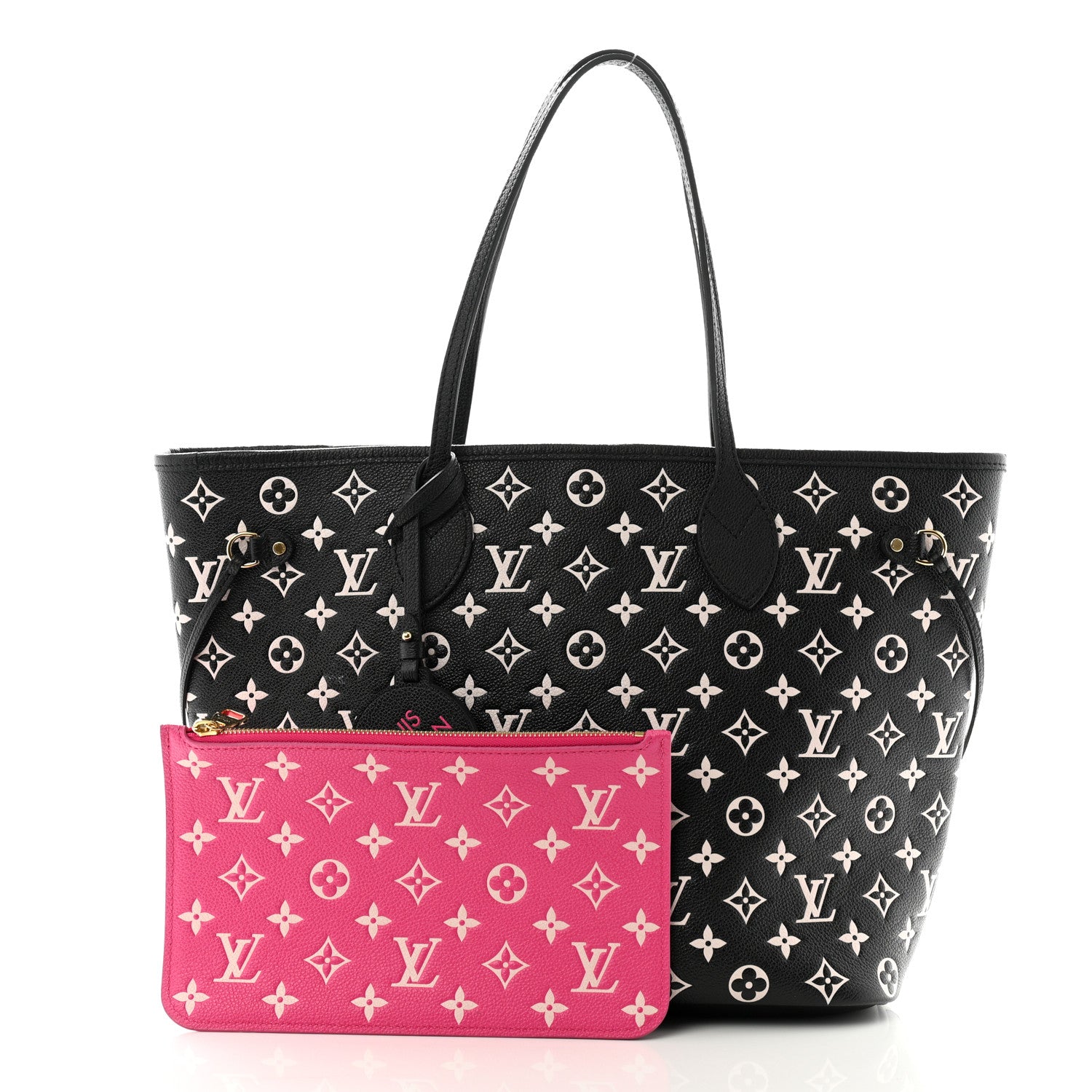 Louis Vuitton Empreinte Spring In The City Neverfull MM Black White Pink 3 of 11