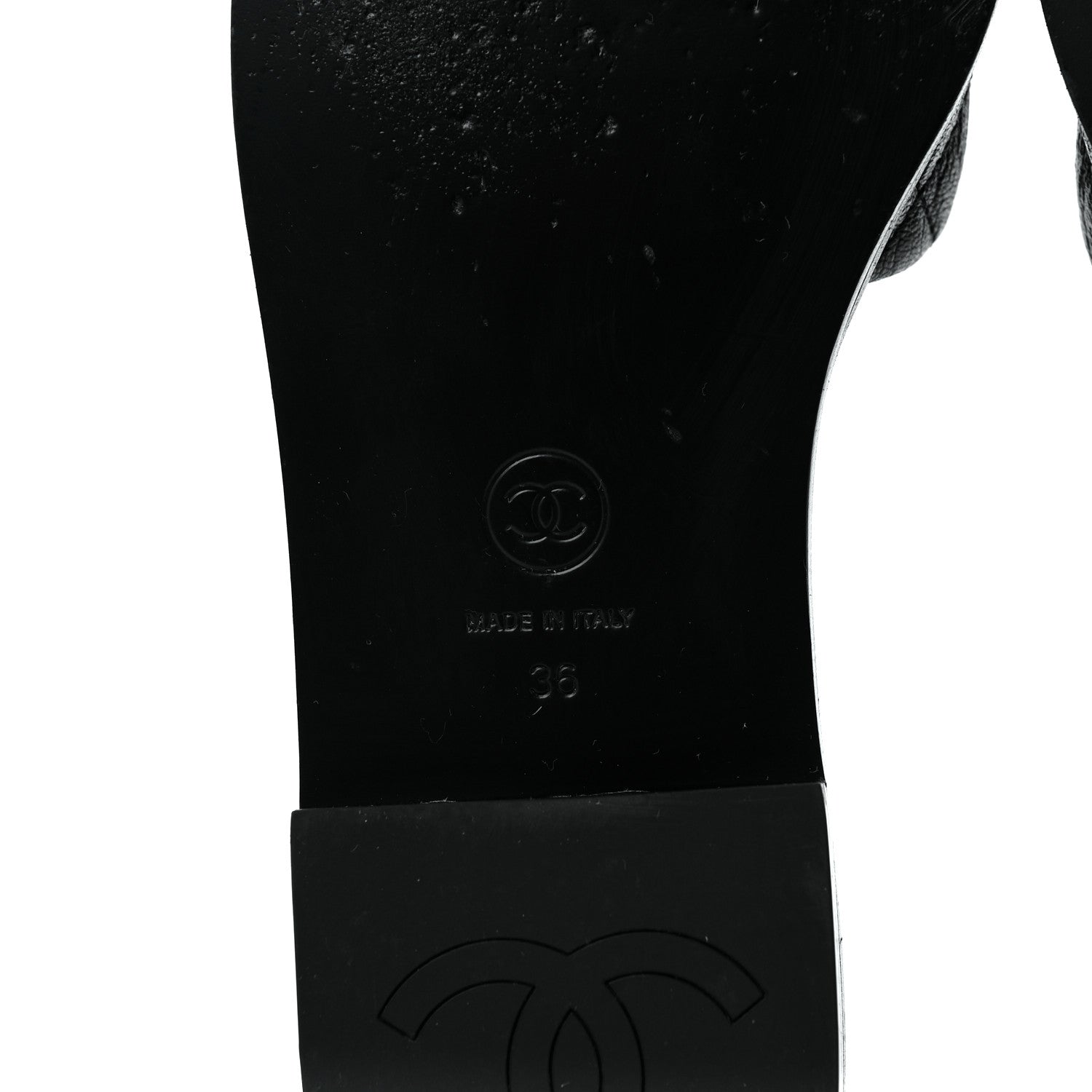 Chanel Shiny Goatskin Quilted CC Mules Sandals 36 Black 6 of 9