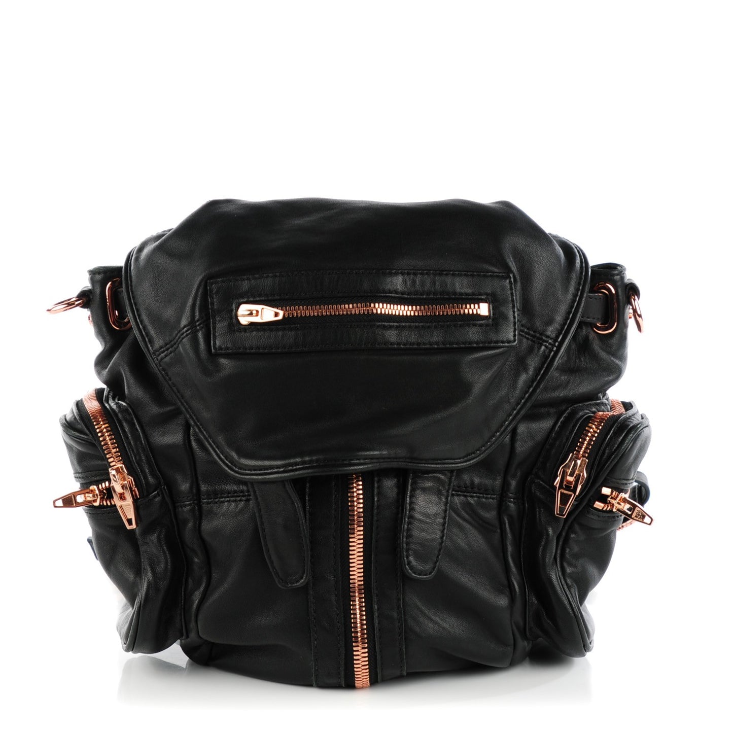 Lambskin Marti Backpack Washed Black Rose Gold Hardware