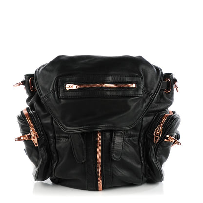 Alexander Wang Lambskin Marti Backpack Washed Black Rose Gold Hardware 1 of 8