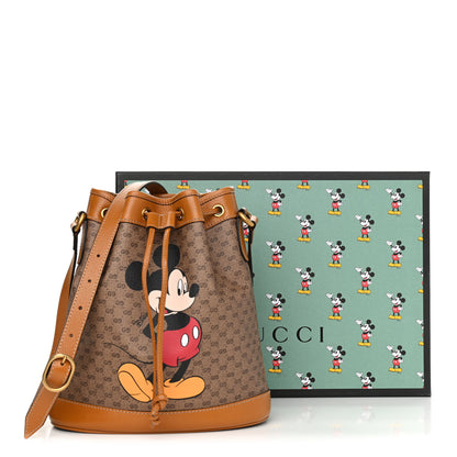 Gucci X DISNEY Mini Vintage GG Supreme Monogram Bucket Bag Beige Vintage Sun Oil 10 of 10