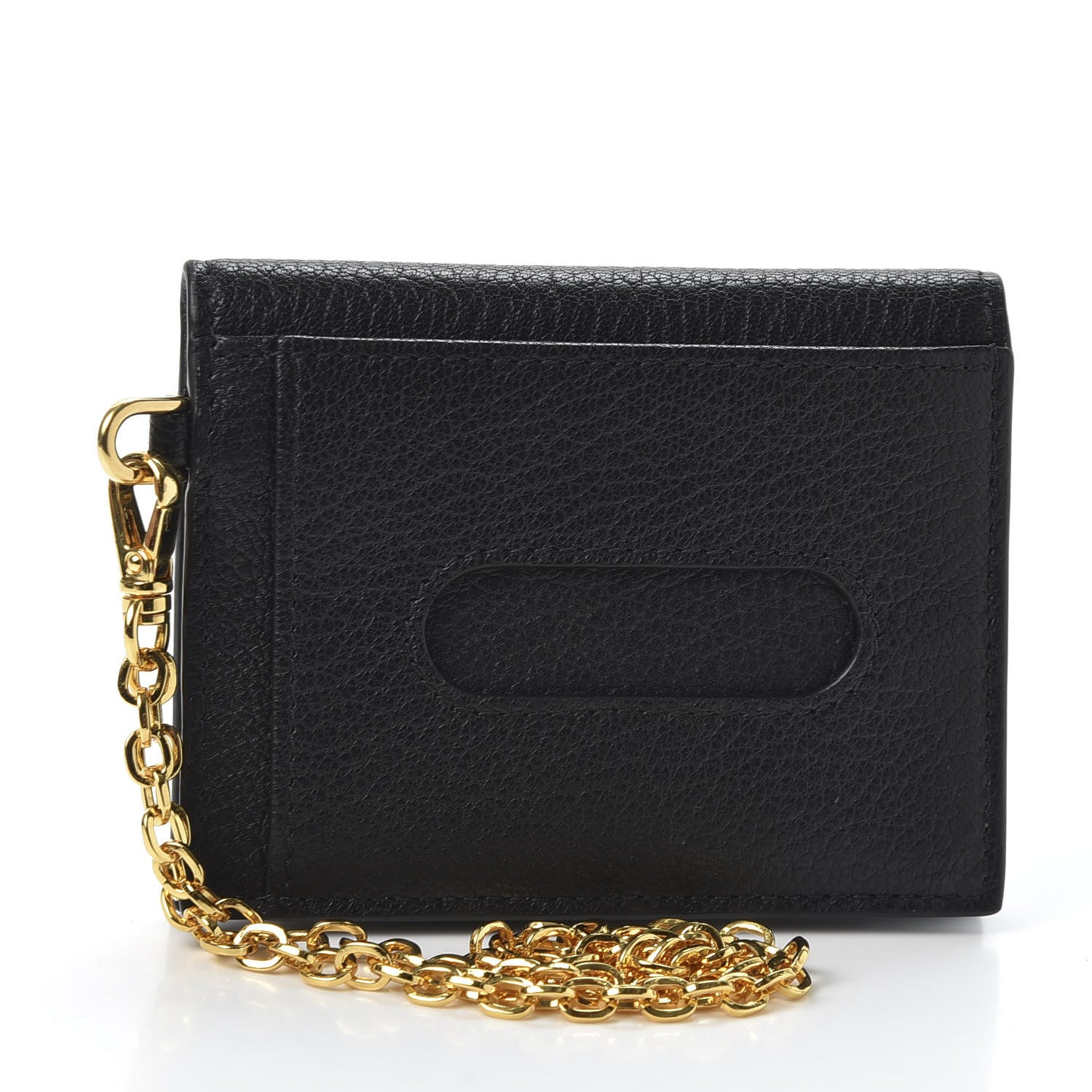Miu Miu Goatskin Madras Card Holder Black 2 of 9