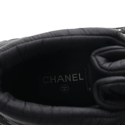 Chanel Fabric Suede Mens CC Sneakers 44 Black 8 of 9