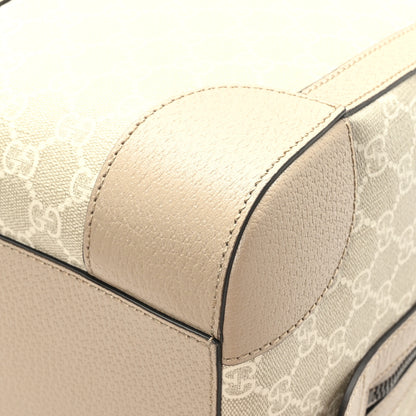 Gucci GG Supreme Monogram Textured Dollar Calfskin Web Small Savoy Duffle Bag Beige Mystic White Oatmeal 7 of 10