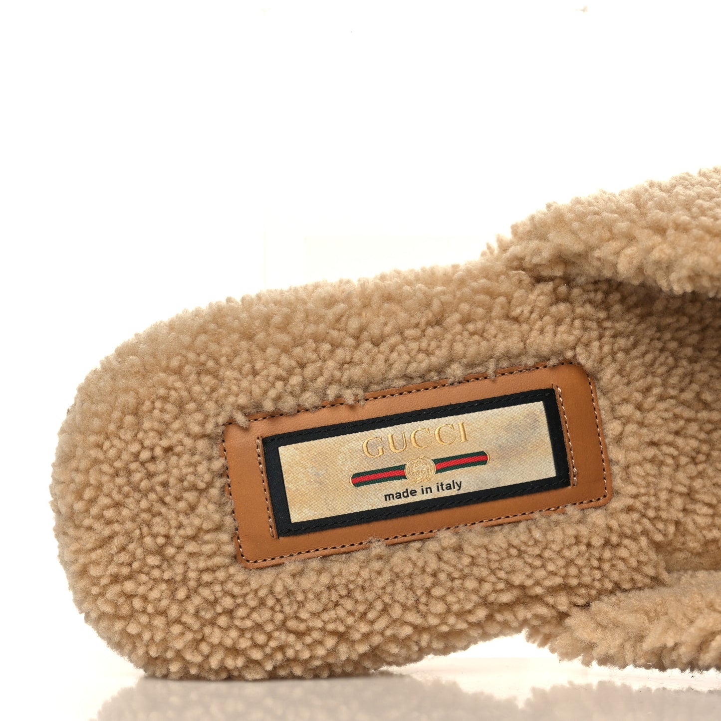 Shearling Interlocking G Mens Slippers 12 Butterscotch Cocoa