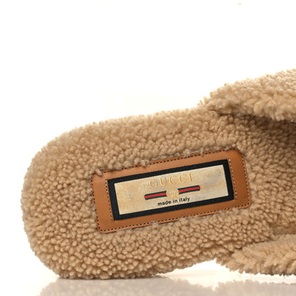Gucci Shearling Interlocking G Mens Slippers 12 Butterscotch Cocoa 7 of 8