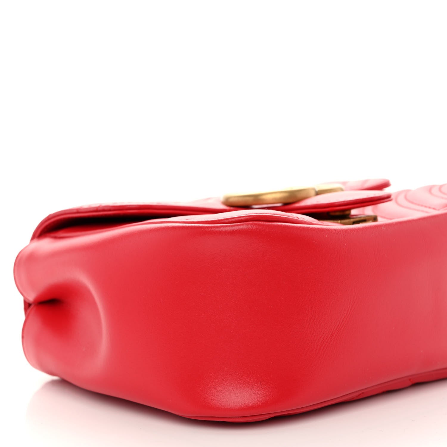 Gucci Calfskin Matelasse Mini GG Marmont Square Shoulder Bag Hibiscus Red 8 of 10