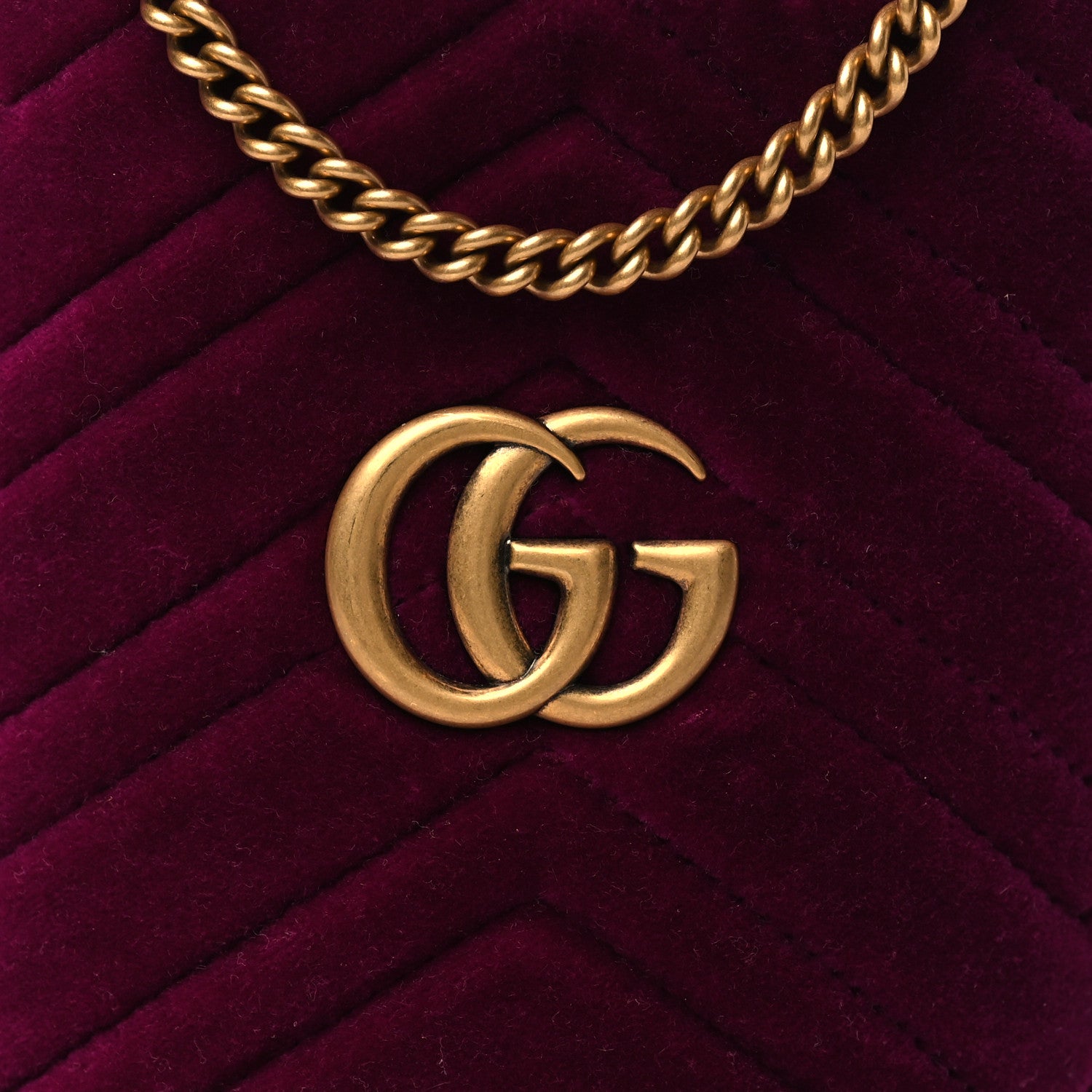 Gucci Velvet Matelasse Mini GG Marmont 2.0 Bucket Bag Fuchsia Violet Cyclamen 8 of 10