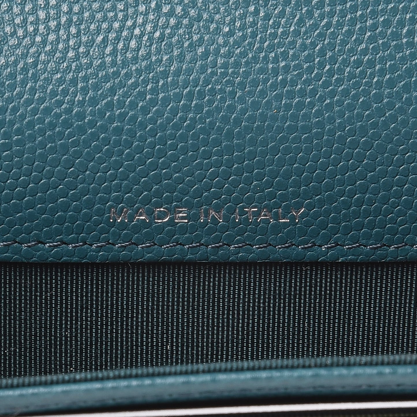 Caviar Quilted Flap Card Holder Dark Turquoise