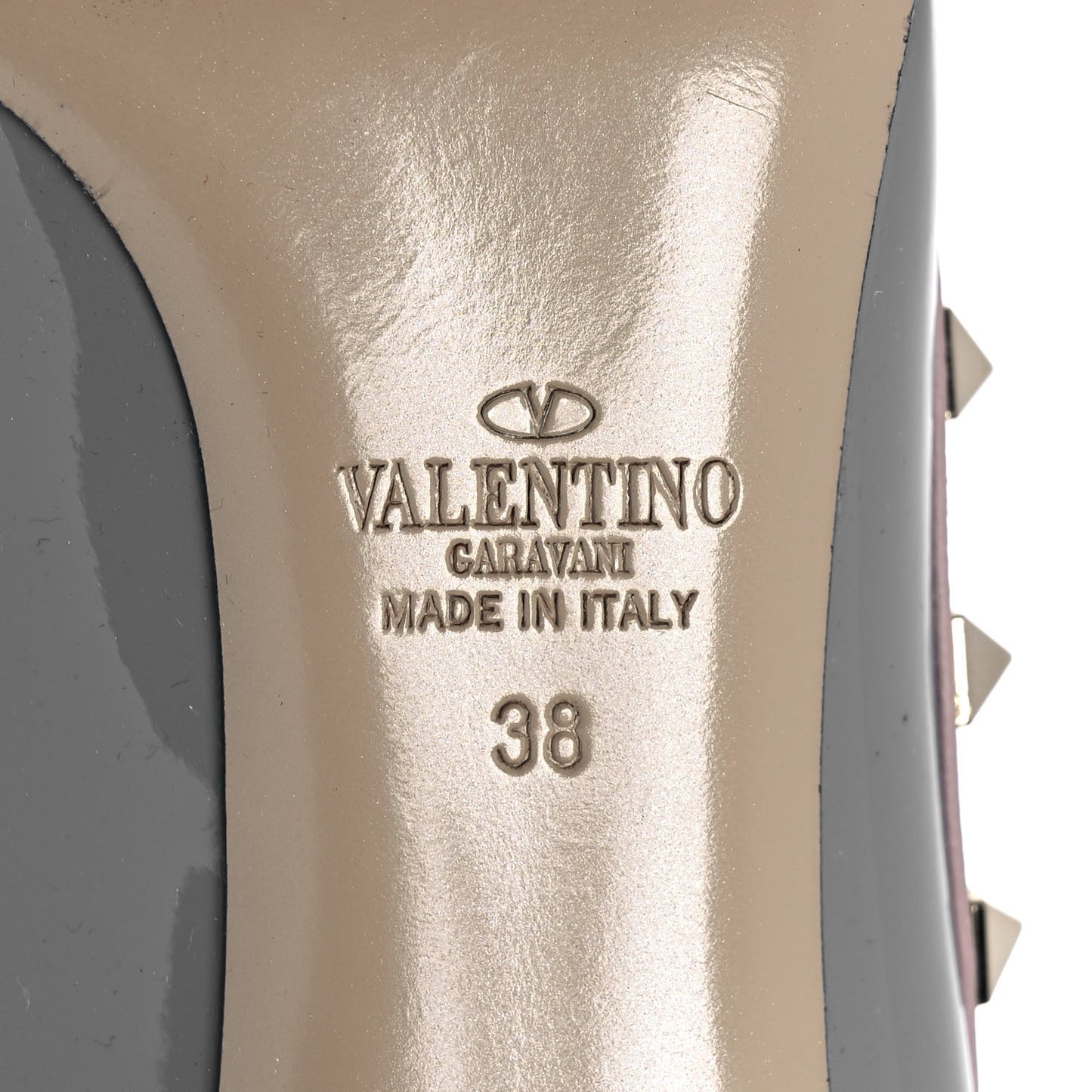 Patent Rockstud 85mm Pumps 38 Light Stone Poudre