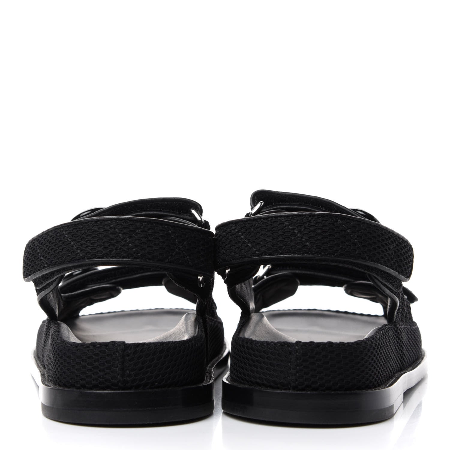 Chanel Fabric Velcro Dad Sandals 38 Black 7 of 11