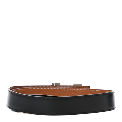 Hermes Box Togo 32mm Martelee H Belt 75 Black Gold 2 of 9