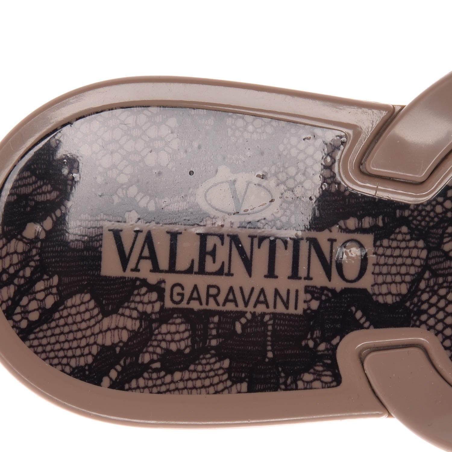 Valentino Garavani PVC Jelly Lace Print Bow Thong Sandals 39 Black Poudre 8 of 11