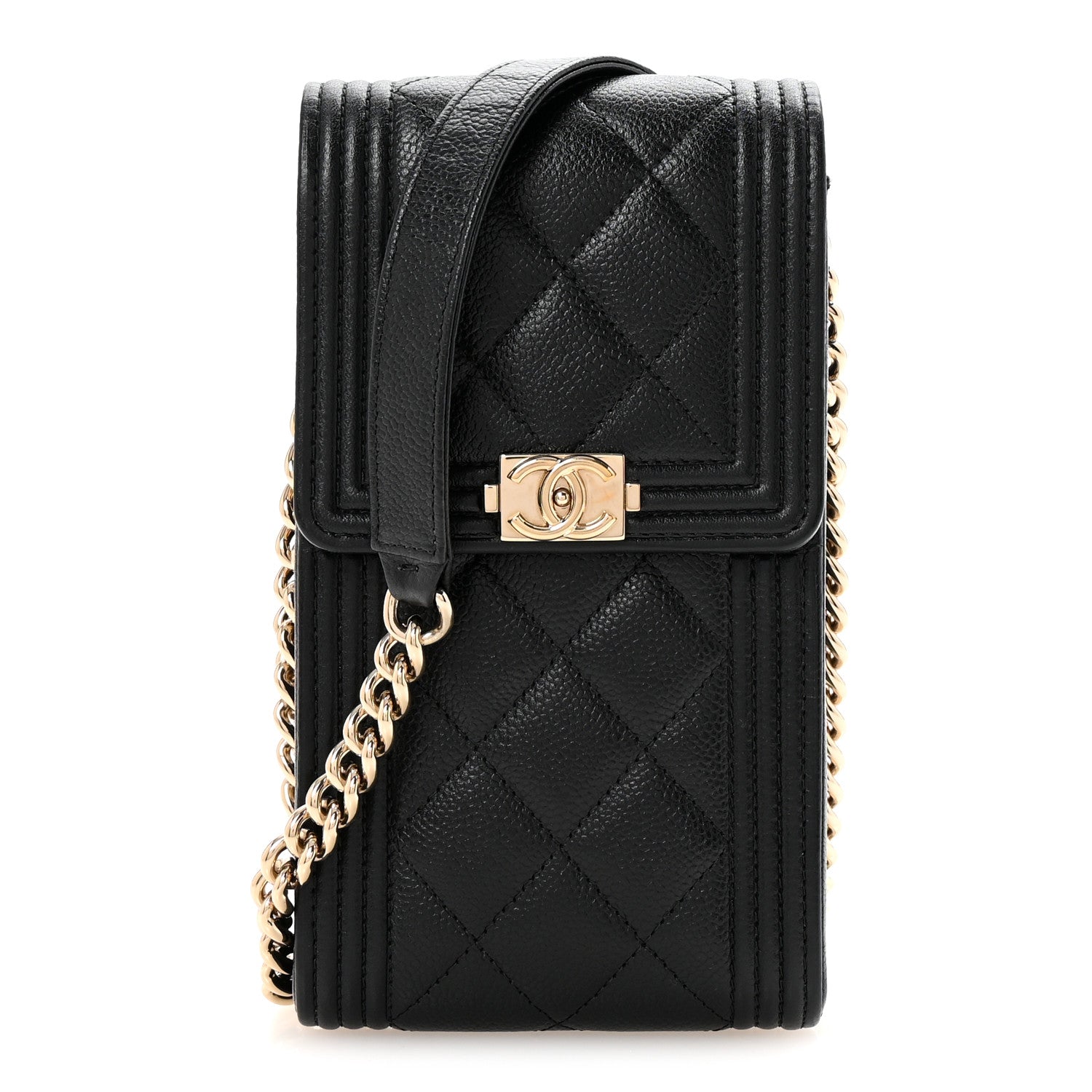 Chanel Caviar Quilted Boy Phone Holder Black 1 of 11