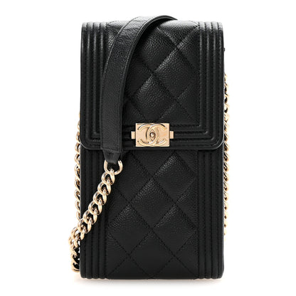 Chanel Caviar Quilted Boy Phone Holder Black 1 of 11