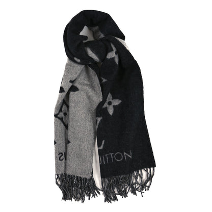 Louis Vuitton Cashmere Monogram Reykjavik Scarf Black 1 of 3