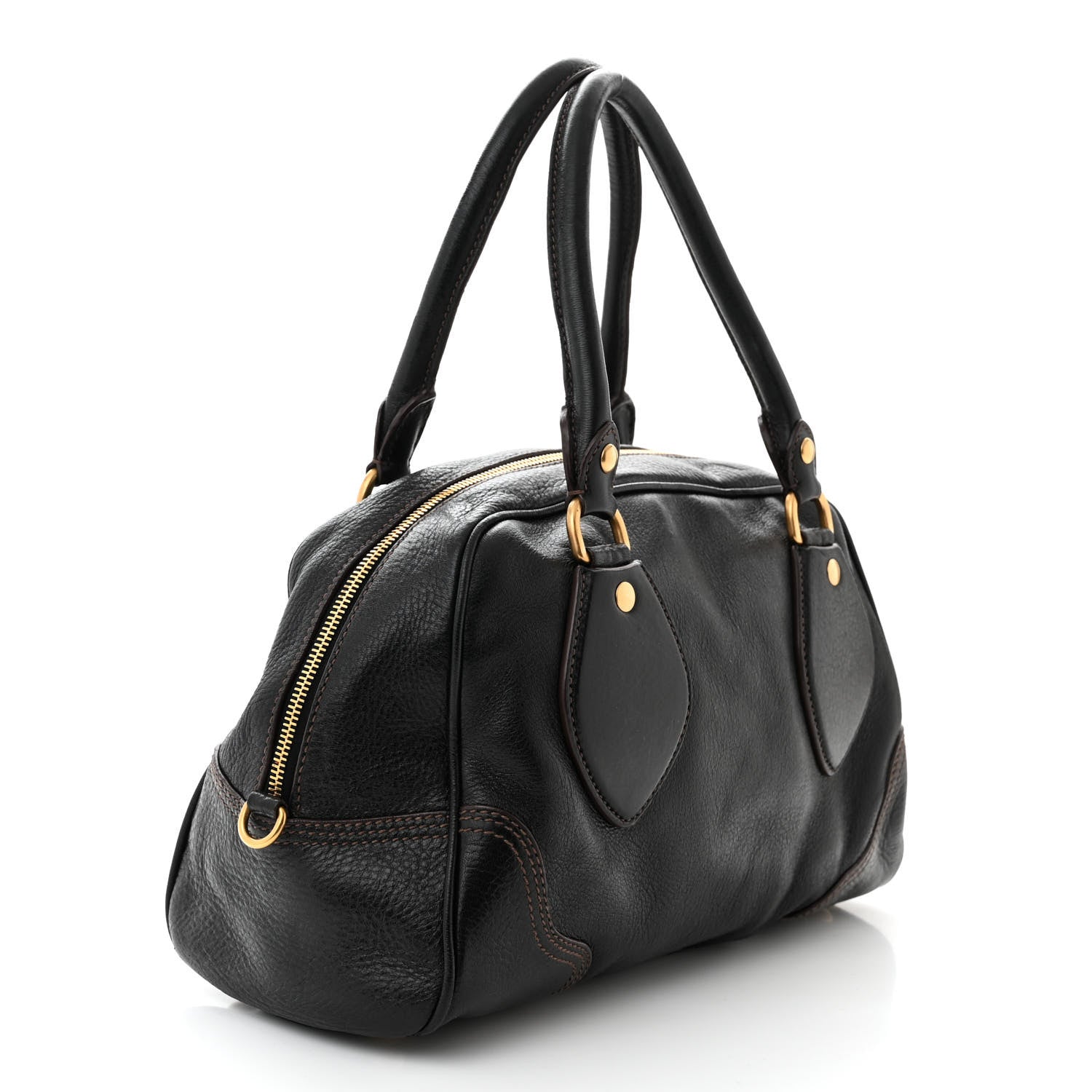 Prada Cervo Animalier Shoulder Bag Black 3 of 10