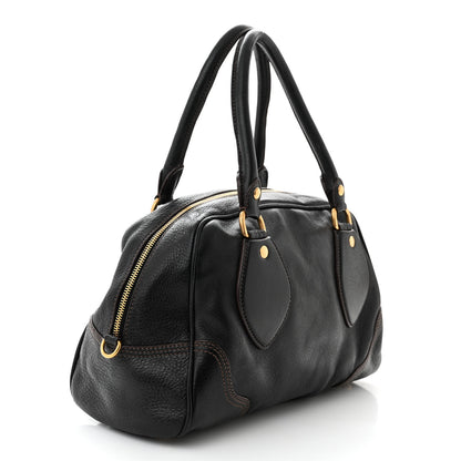 Prada Cervo Animalier Shoulder Bag Black 3 of 10