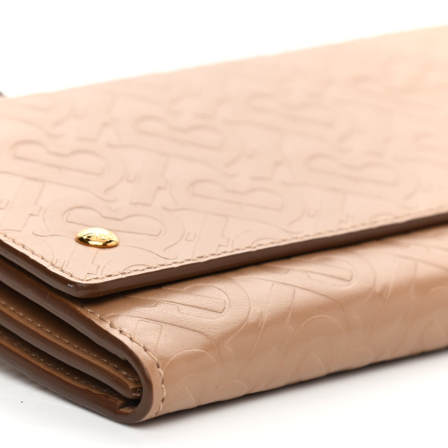 Burberry Calfskin Embossed Monogram Crossbody Light Camel 5 of 11