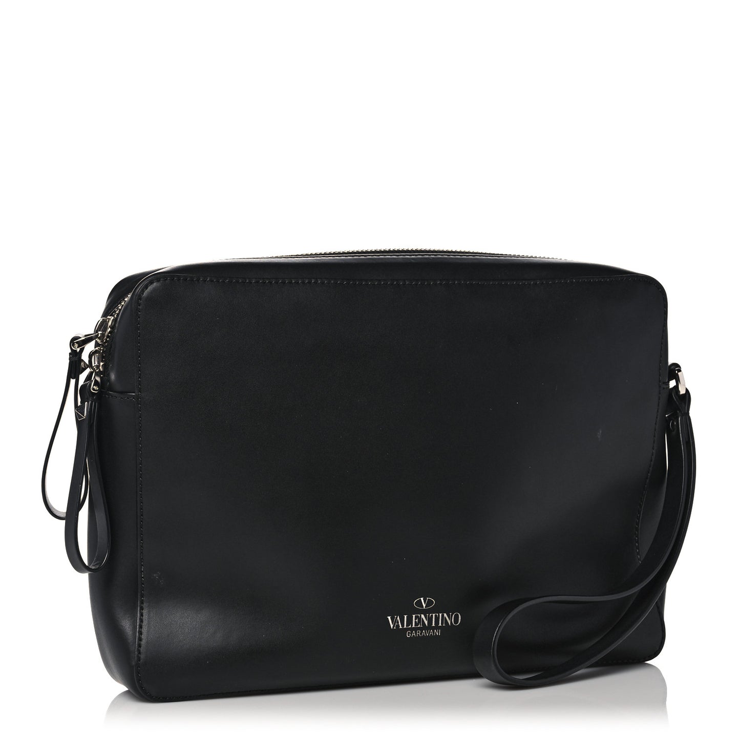 Calfskin VLTN Zip Pouch Black