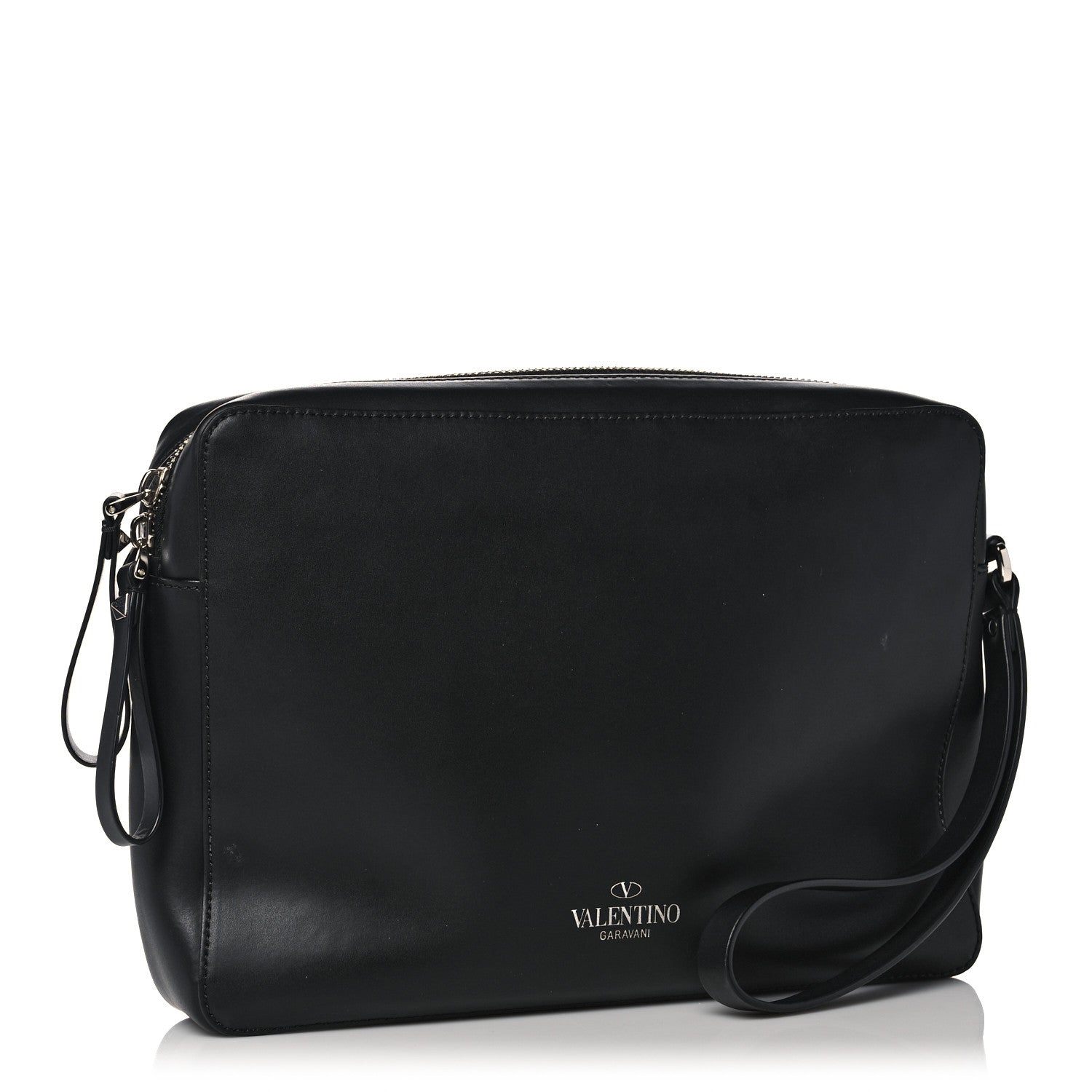 Valentino Garavani Calfskin VLTN Zip Pouch Black 3 of 11