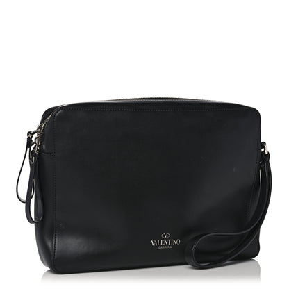 Valentino Garavani Calfskin VLTN Zip Pouch Black 3 of 11