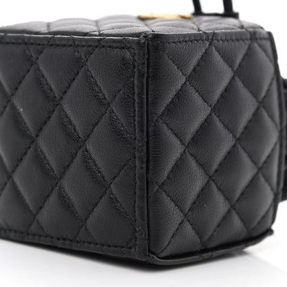 Chanel Calfskin Quilted Mini Drawstring Bucket Bag Black 10 of 10
