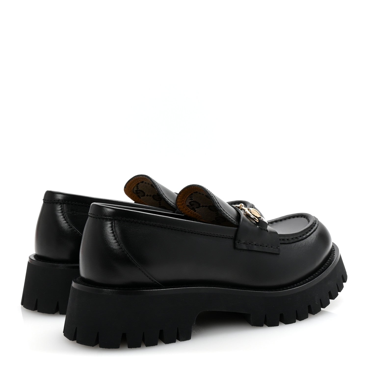 Gucci Real Betis Glamour Calfskin Horsebit Womens Mocassin Loafers 39 Black 4 of 10