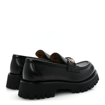 Gucci Real Betis Glamour Calfskin Horsebit Womens Mocassin Loafers 39 Black 4 of 10