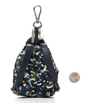 Fendi Nylon Vitello Elite Flamingo Fox Nutria Fur Lightning Monster Eyes Mini Backpack Charm Multicolor 2 of 9