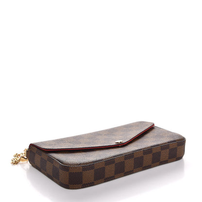 Louis Vuitton Damier Ebene Pochette Felicie Chain Wallet 4 of 8