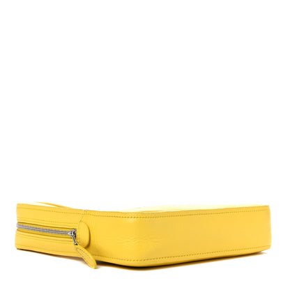 Balenciaga Shiny Day Calfskin Logo M Triangle Pouch Jaune Black 4 of 12