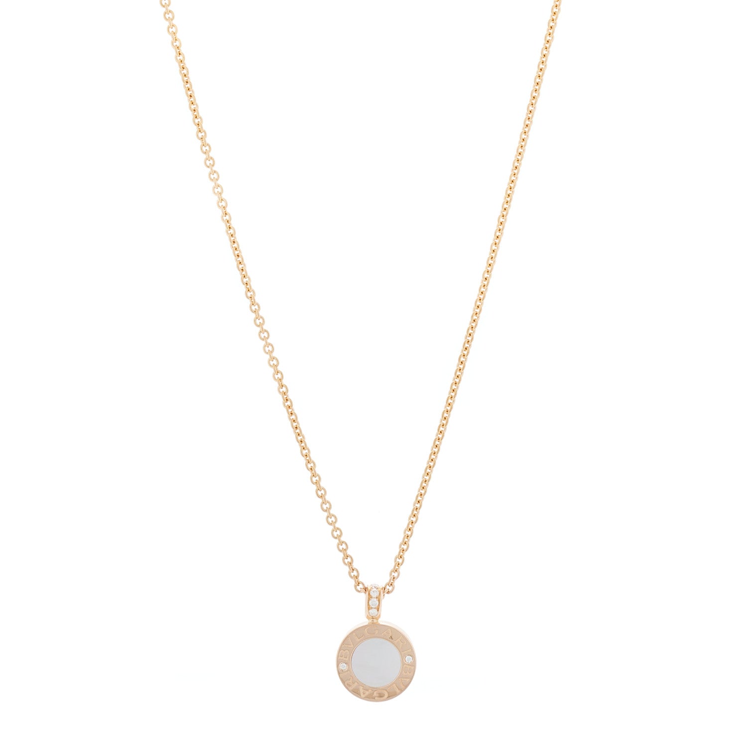 Bulgari 18K Rose Gold Diamond Black Onyx Mother of Pearl BVLGARI BVLGARI Pendant Necklace 3 of 7