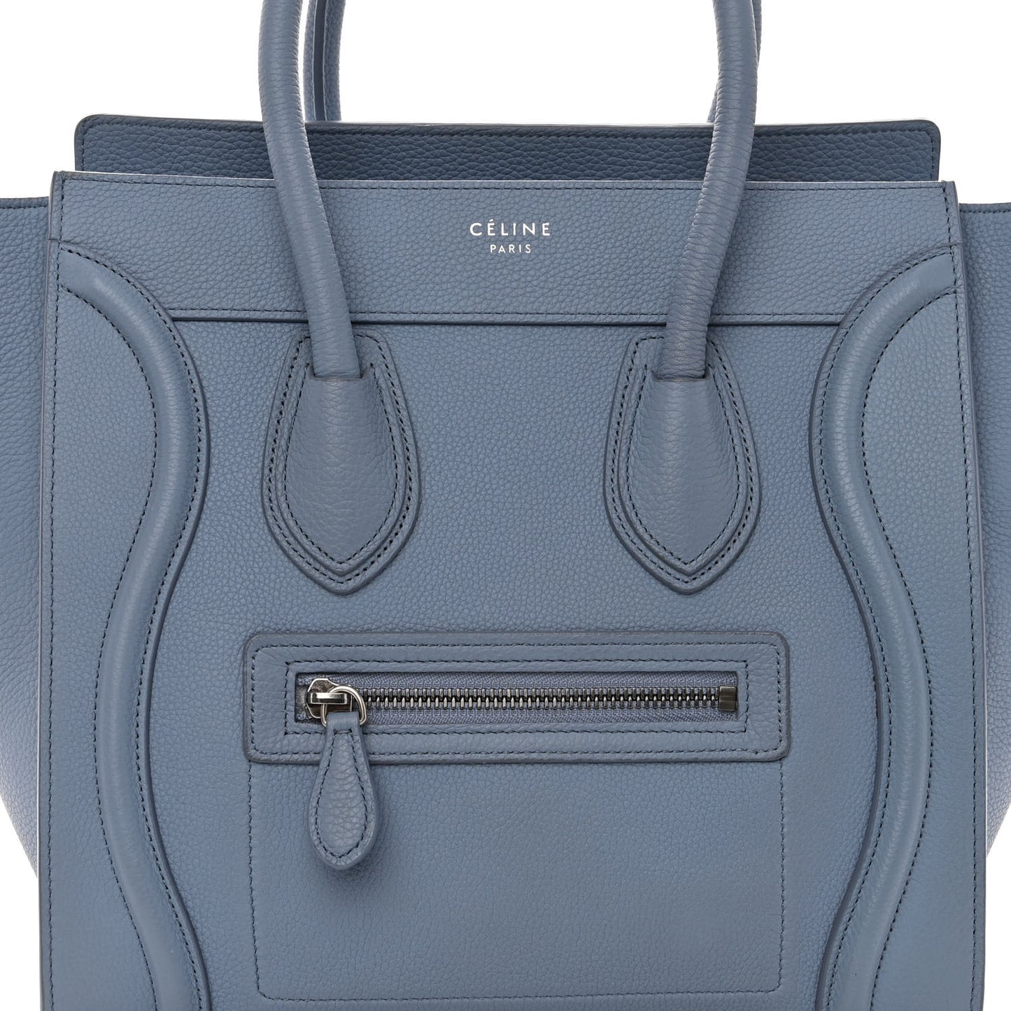 Drummed Calfskin Micro Luggage Medium Blue