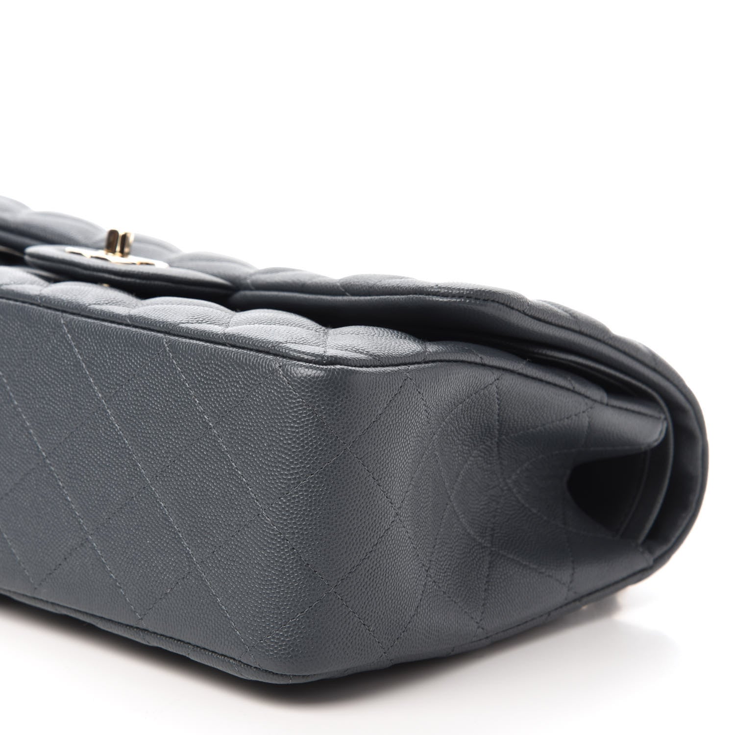 Chanel Caviar Quilted Jumbo Double Flap Dark Grey 7 of 11