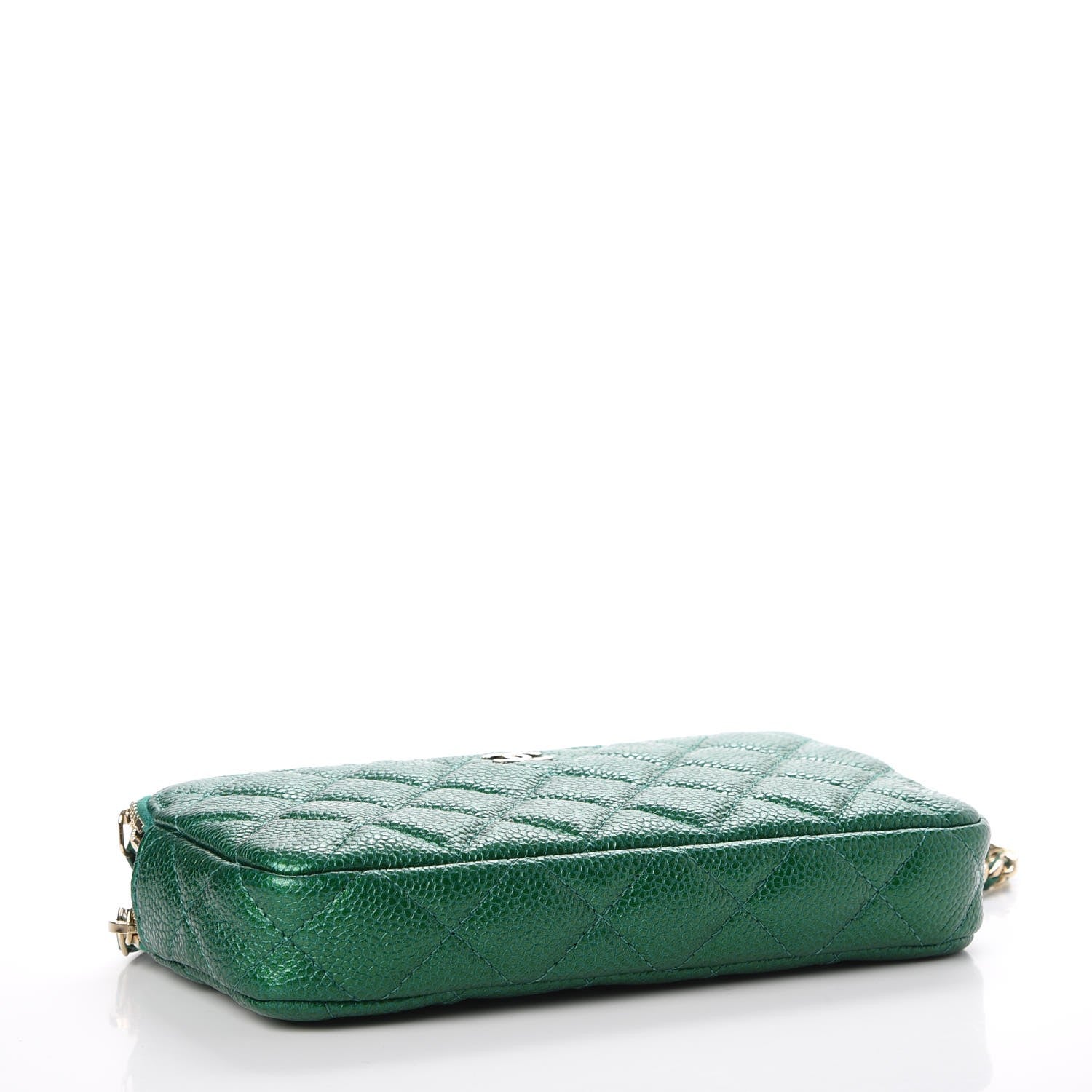Chanel Caviar Quilted Small Clutch With Chain Green 5 of 10