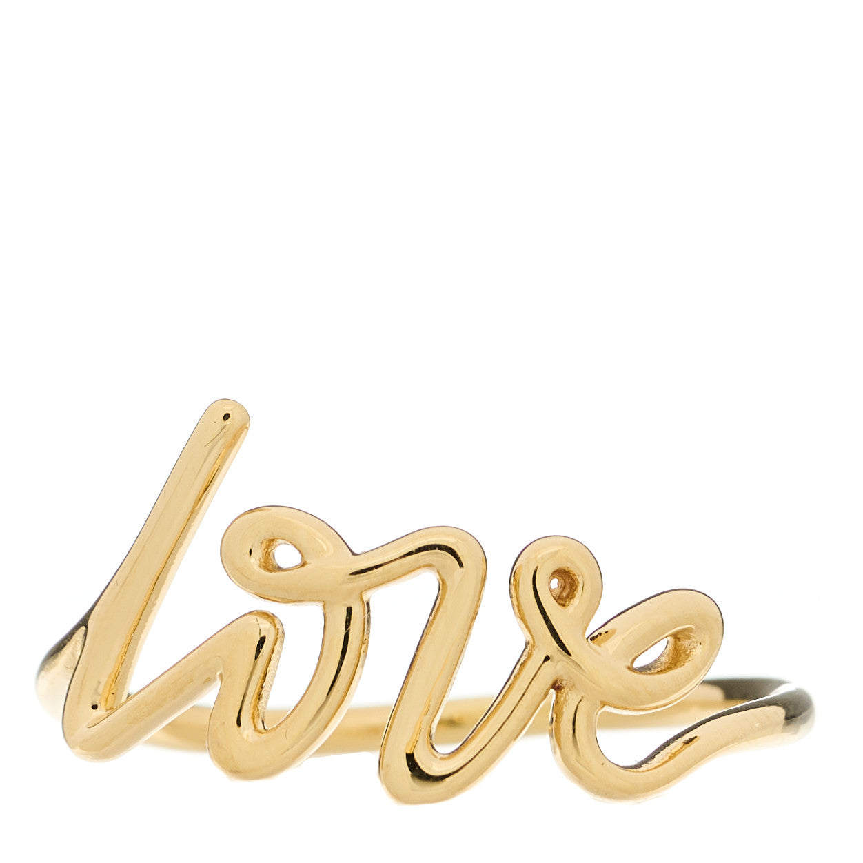 18K Yellow Gold Paloma's Graffiti Love Ring 61 9.5