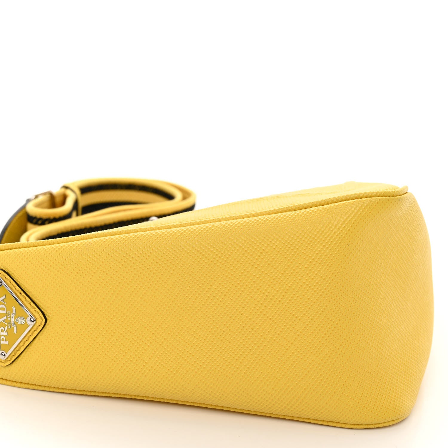 Prada Saffiano Cuir Logo Embossed Triangle Shoulder Bag Sole 8 of 9
